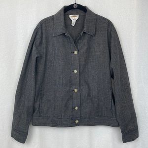 Talbots Women’s Irish Linen Blend Tweed Lightweight Jacket sz Large